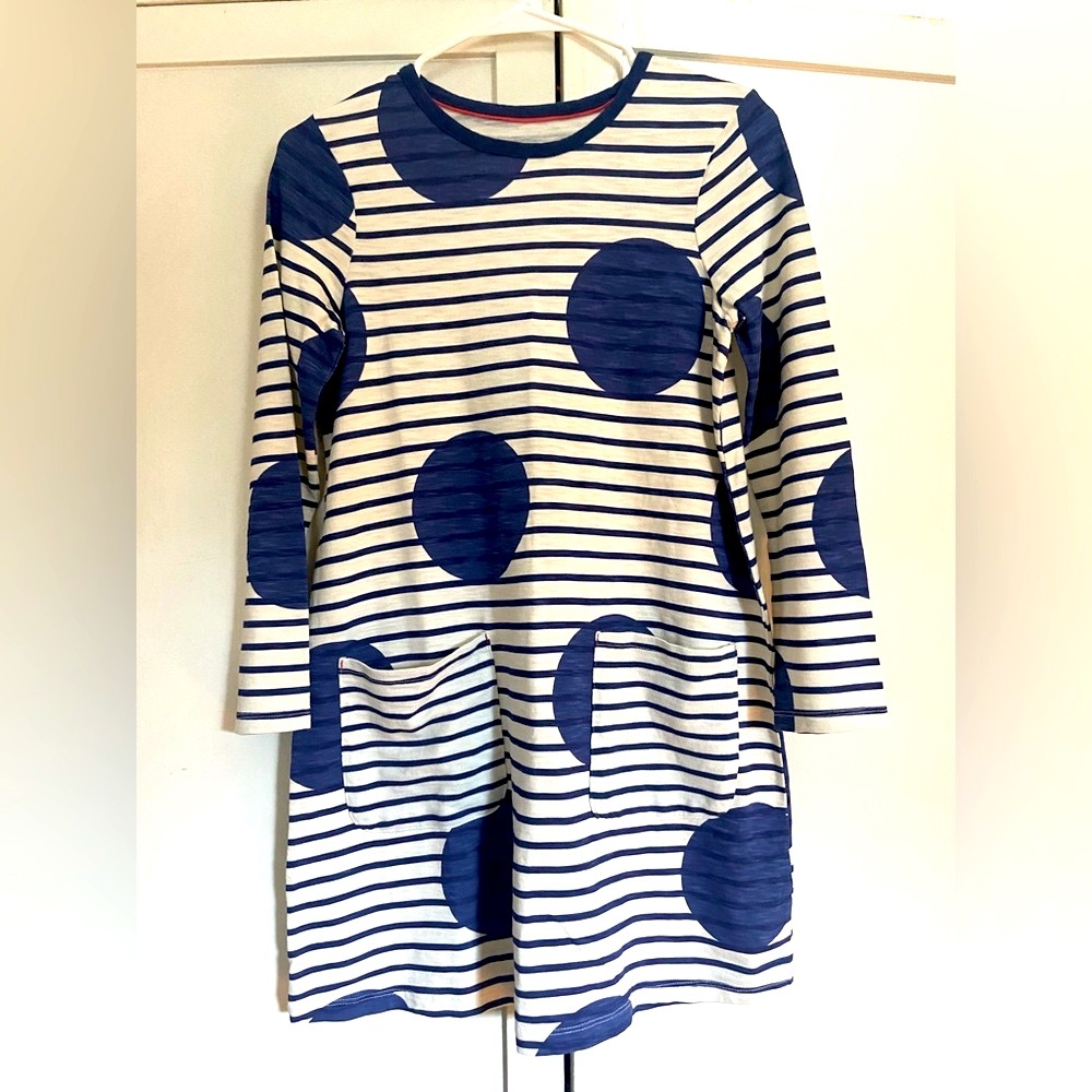 Mini Boden Cream Cowl Neck Raglan Sleeve Dress